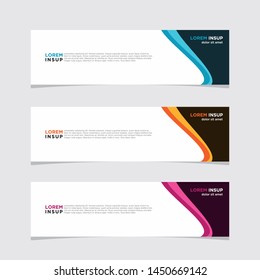 Abstract modern collection of web banner template. Abstract web design banner template isolated on dark grey background EPS 10 