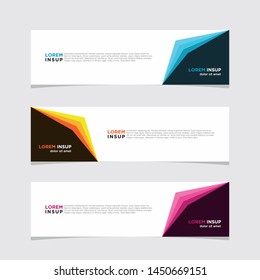 Abstract modern collection of web banner template. Abstract web design banner template isolated on dark grey background EPS 10 