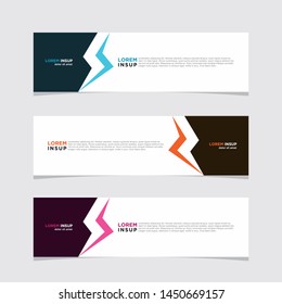 Abstract modern collection of web banner template. Abstract web design banner template isolated on dark grey background EPS 10 