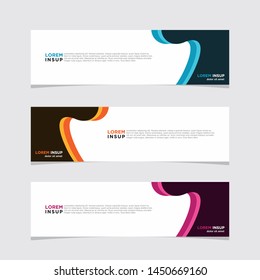 Abstract modern collection of web banner template. Abstract web design banner template isolated on dark grey background EPS 10 