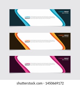 Abstract modern collection of web banner template. Abstract web design banner template isolated on dark grey background EPS 10 
