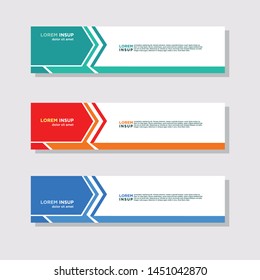  abstract modern collection of web banner template. Abstract geometric web design banner template isolated on dark grey background