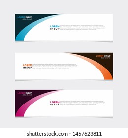 Abstract modern collection of web banner template. Abstract web design banner template isolated on dark grey background EPS 10 with abstrac colors combination
