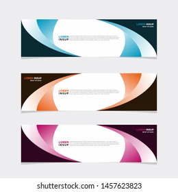 Abstract modern collection of web banner template. Abstract web design banner template isolated on dark grey background EPS 10 with abstrac colors combination