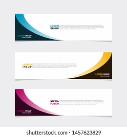 Abstract modern collection of web banner template. Abstract web design banner template isolated on dark grey background EPS 10 with abstrac colors combination