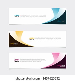 Abstract modern collection of web banner template. Abstract web design banner template isolated on dark grey background EPS 10 with abstrac colors combination