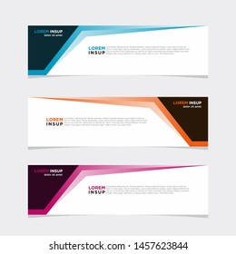 Abstract modern collection of web banner template. Abstract web design banner template isolated on dark grey background EPS 10 with abstrac colors combination