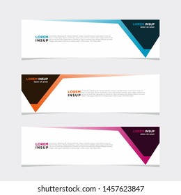 Abstract modern collection of web banner template. Abstract web design banner template isolated on dark grey background EPS 10 with abstrac colors combination