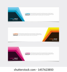 Abstract modern collection of web banner template. Abstract web design banner template isolated on dark grey background EPS 10 with abstrac colors combination