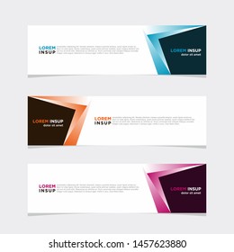 Abstract modern collection of web banner template. Abstract web design banner template isolated on dark grey background EPS 10 with abstrac colors combination
