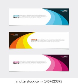 Abstract modern collection of web banner template. Abstract web design banner template isolated on dark grey background EPS 10 with abstrac colors combination