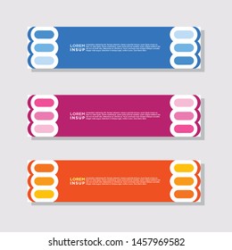  abstract modern collection of web banner template. Abstract geometric web design banner template isolated on dark grey background