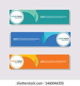  abstract modern collection of web banner template. Abstract geometric web design banner template isolated on dark grey background