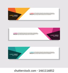  abstract modern collection of web banner template. Abstract geometric web design banner template isolated on dark grey background
