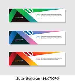 abstract modern collection of web banner template. Abstract geometric web design banner template isolated on dark grey background