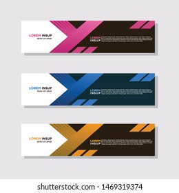 abstract modern collection of web banner template. Abstract geometric 
web design banner template isolated on dark grey background