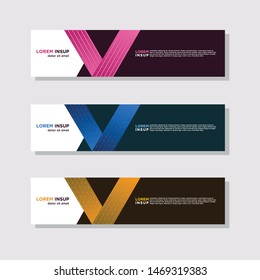 abstract modern collection of web banner template. Abstract geometric 
web design banner template isolated on dark grey background