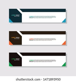 abstract modern collection of web banner template. Abstract geometric web design banner template isolated on dark grey background