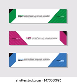 abstract modern collection of web banner template. Abstract geometric web design banner template isolated on dark grey background