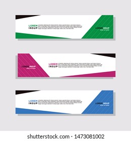 abstract modern collection of web banner template. Abstract geometric web design banner template isolated on dark grey background