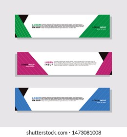 abstract modern collection of web banner template. Abstract geometric web design banner template isolated on dark grey background
