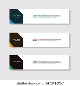 abstract modern collection of web banner template. Abstract geometric web design banner template isolated on dark grey background