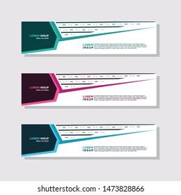 abstract modern collection of web banner template. Abstract geometric web design banner template isolated on dark grey background