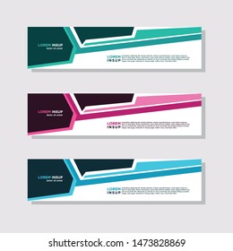abstract modern collection of web banner template. Abstract geometric web design banner template isolated on dark grey background