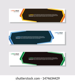 abstract modern collection of web banner template. Abstract geometric web design banner template isolated on dark grey background
