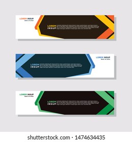 abstract modern collection of web banner template. Abstract geometric web design banner template isolated on dark grey background