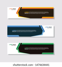 abstract modern collection of web banner template. Abstract geometric web design banner template isolated on dark grey background