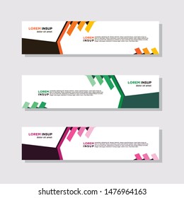 abstract modern collection of web banner template. Abstract geometric web design banner template isolated on dark grey background