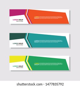 abstract modern collection of web banner template. Abstract geometric web design banner template isolated on dark grey background