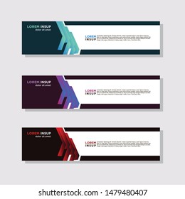abstract modern collection of web banner template. Abstract geometric web design banner template isolated on dark grey background