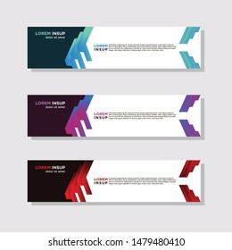 abstract modern collection of web banner template. Abstract geometric web design banner template isolated on dark grey background