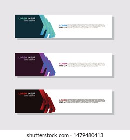 abstract modern collection of web banner template. Abstract geometric web design banner template isolated on dark grey background