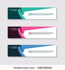 abstract modern collection of web banner template. Abstract geometric web design banner template isolated on dark grey background