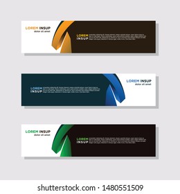 abstract modern collection of web banner template. Abstract geometric web design banner template isolated on dark grey background