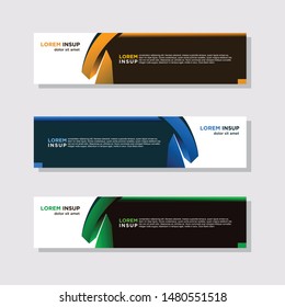 abstract modern collection of web banner template. Abstract geometric web design banner template isolated on dark grey background