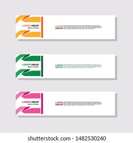 abstract modern collection of web banner template. Abstract geometric web design banner template isolated on dark grey background