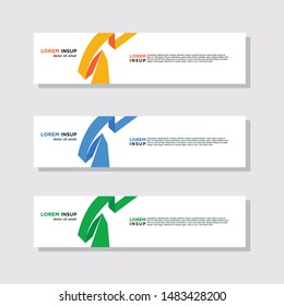 abstract modern collection of web banner template. Abstract geometric web design banner template isolated on dark grey background