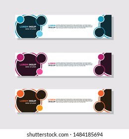 abstract modern collection of web banner template. Abstract geometric web design banner template isolated on dark grey background