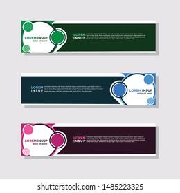abstract modern collection of web banner template. Abstract geometric web design banner template isolated on dark grey background