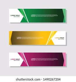 abstract modern collection of web banner template. Abstract geometric web design banner template isolated on dark grey background