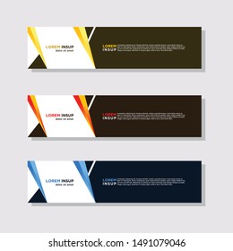 abstract modern collection of web banner template. Abstract geometric web design banner template isolated on dark grey background