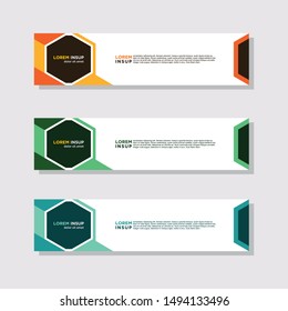 abstract modern collection of web banner template. Abstract geometric web design banner template isolated on dark grey background