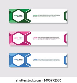 abstract modern collection of web banner template. Abstract geometric web design banner template isolated on dark grey background