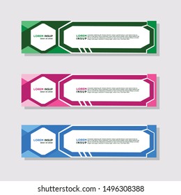 abstract modern collection of web banner template. Abstract geometric web design banner template isolated on dark grey background