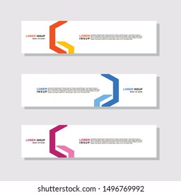 abstract modern collection of web banner template. Abstract geometric web design banner template isolated on dark grey background