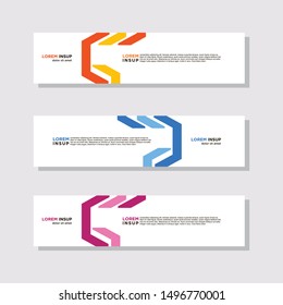 abstract modern collection of web banner template. Abstract geometric web design banner template isolated on dark grey background